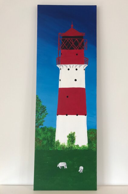 Der Leuchtturm - Acryl auf Leinwand 30 x 100 cm (verkauft)